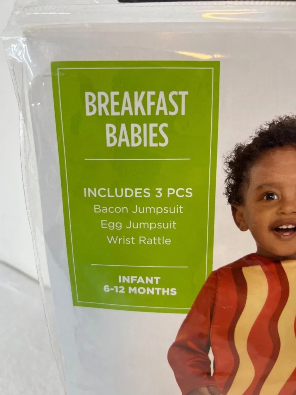 NEW Breakfast Babies Set of 2 Costumes Bacon Eggs Spatula Rattle NEW 6-12 months